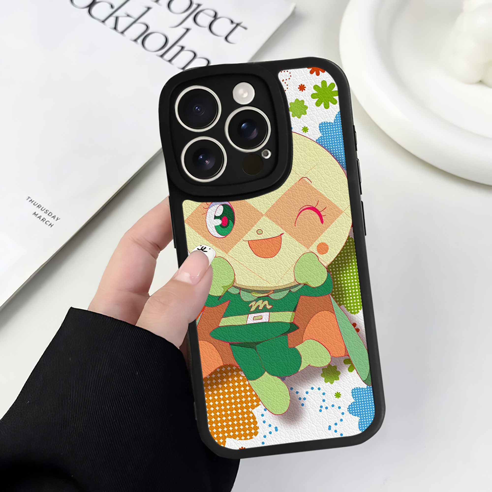 （画像用） アンパンマン Anpanman 【iPhone 16シリーズ対応】シリコンスマホケース（レザー調） 材質：シリコン